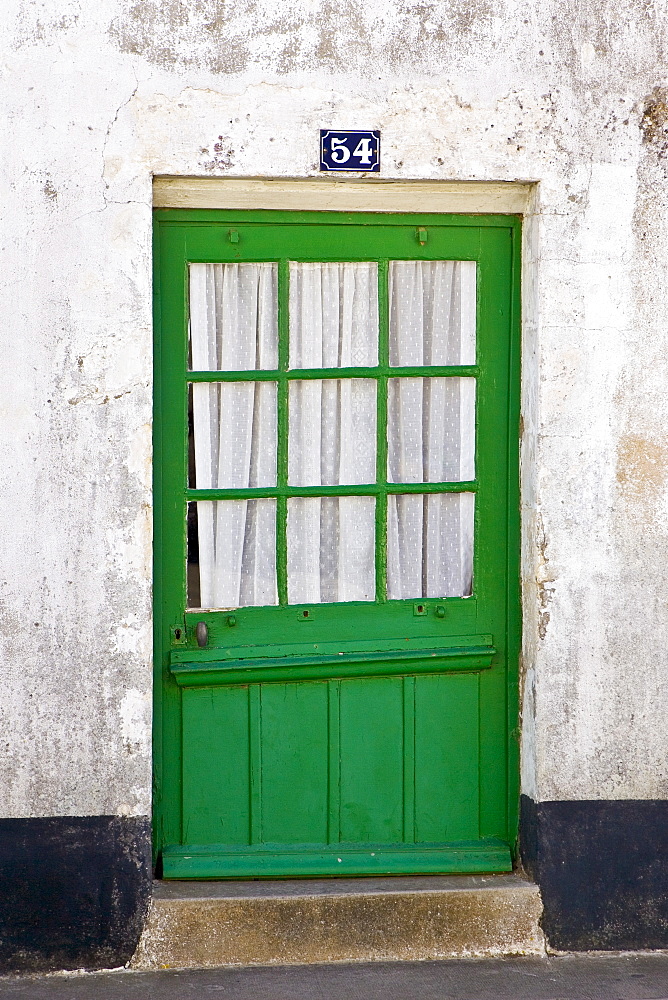 Tradtional door at numbeer 34, Ile De Re, France.