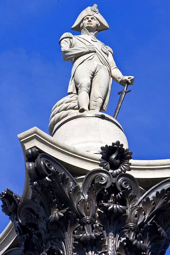 Nelson's Column, monument to Admiral Lord Nelson in Trafalgar Square, London, United Kingdom