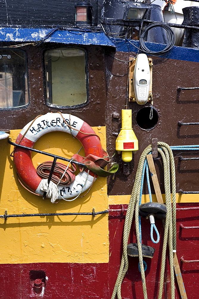 Trawler fishing boat cabin in Stornoway, Outer Hebrides, United Kingdom