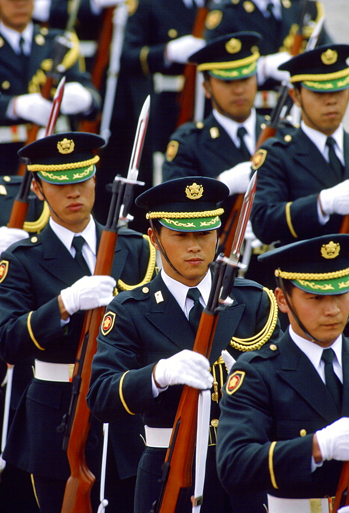 Soldiers marching, Tokyo, Japan