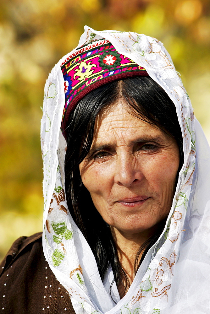 Woman in mountain village of Altit in Hunza region of Karokoram Mountains, North Pakistan