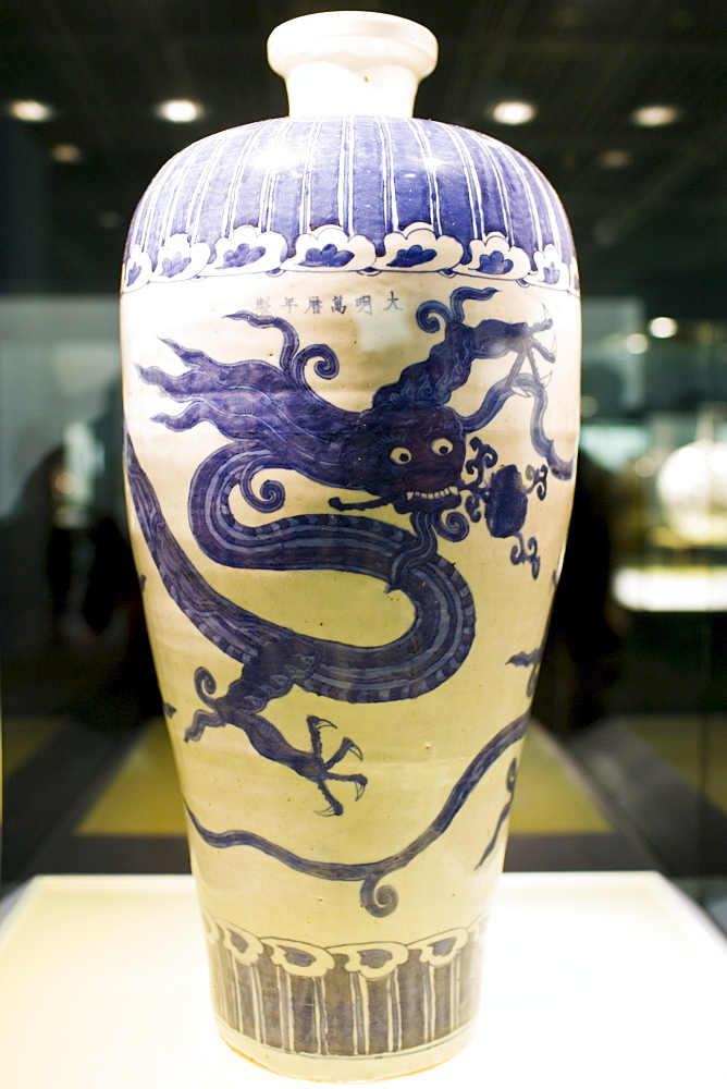 Ming vase on display in the Shanghai Museum, China