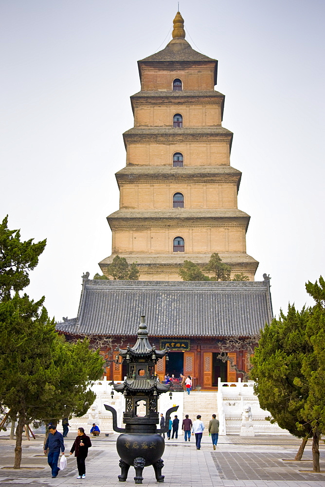 Big Wild Goose Pagoda, Tang dynasty architecture, Xian, China