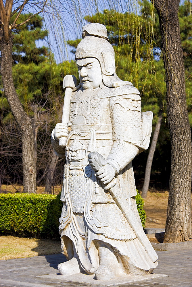 Statue of a military officer on Spirit Way at the Ming Tombs site, Changling, Beijing, China