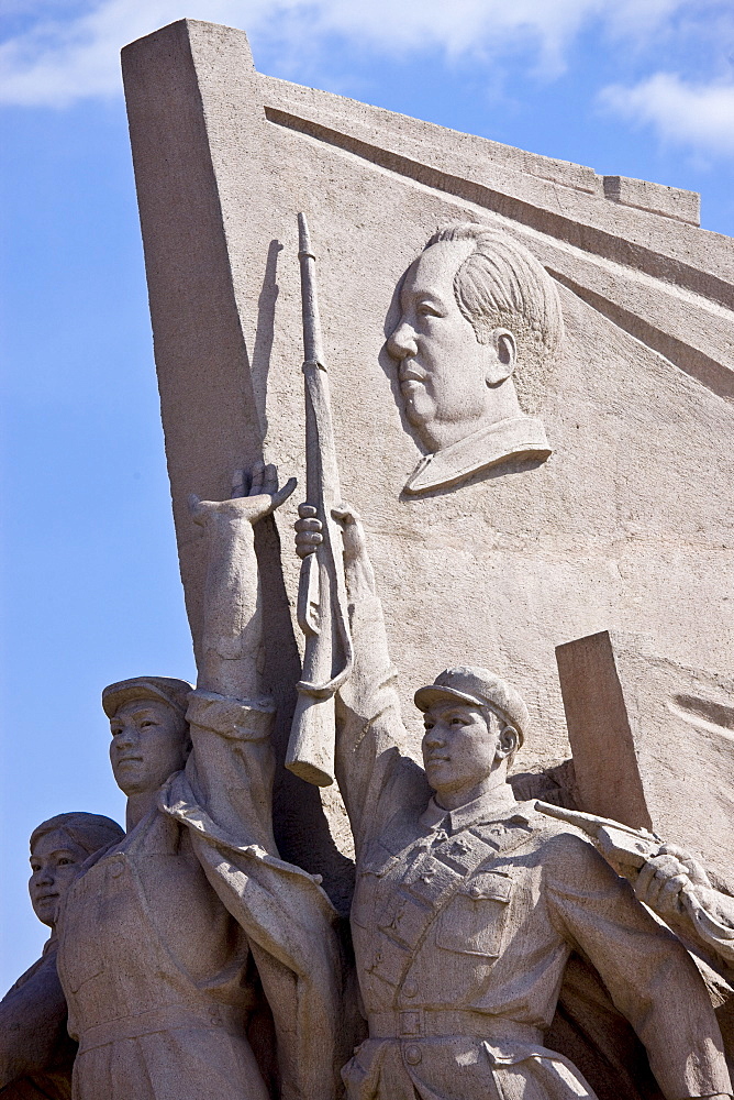 Statue of People's Liberation Army, a monument to the People's Heros in Tian'an Men Square, Beijing, China