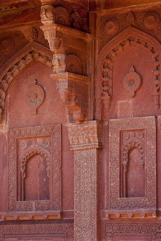 Northern Palace of the Haramsala, Birbal's House for the harem at Fatehpur Sikri historic city of the Mughals, at Agra, Northern India