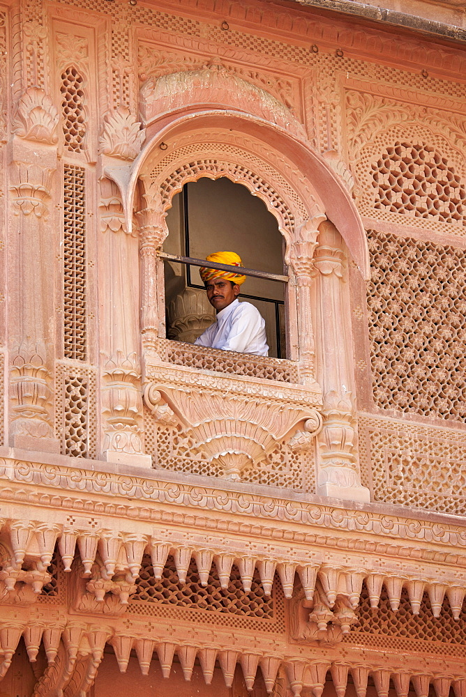 Mehrangarh Fort 18th Century section, The Armoury, at Jodhpur in Rajasthan, Northern India