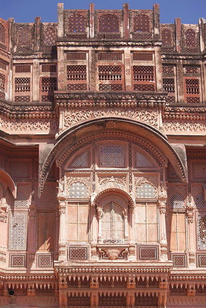 Mehrangarh Fort 18th Century section, The Armoury, at Jodhpur in Rajasthan, Northern India