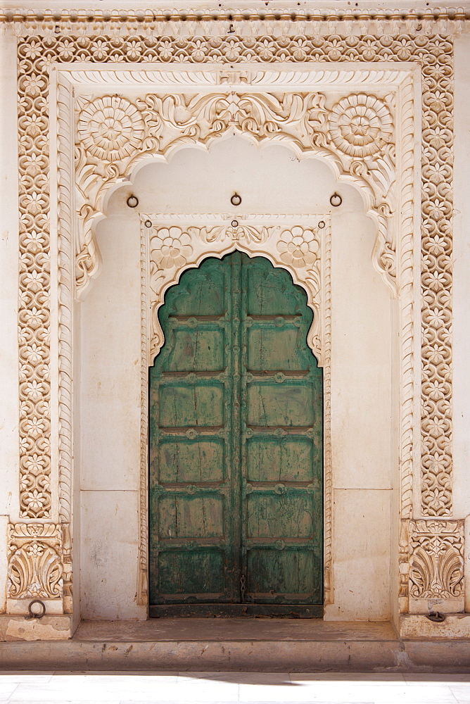 Moti Mahal, doors to the Zenana Deodi harem at Mehrangarh Fort  at Jodhpur in Rajasthan, Northern India