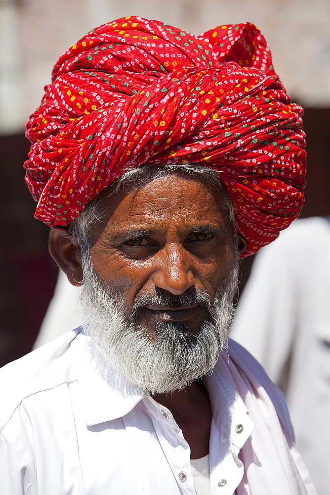 Indian Hindu man in village of Rohet in Rajasthan, Northern India