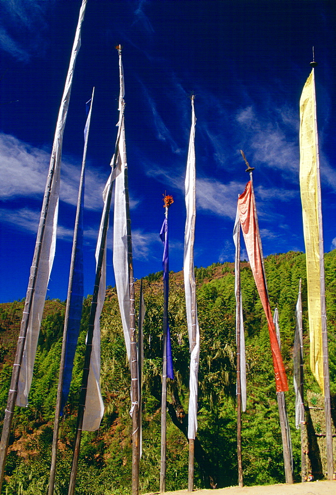 Buddhist prayer flags in Bhutan