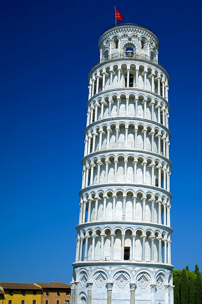 The Leaning Tower of Pisa, Torre pendente di Pisa, campanile freestanding bell tower of the Cathedral of Pisa, Italy