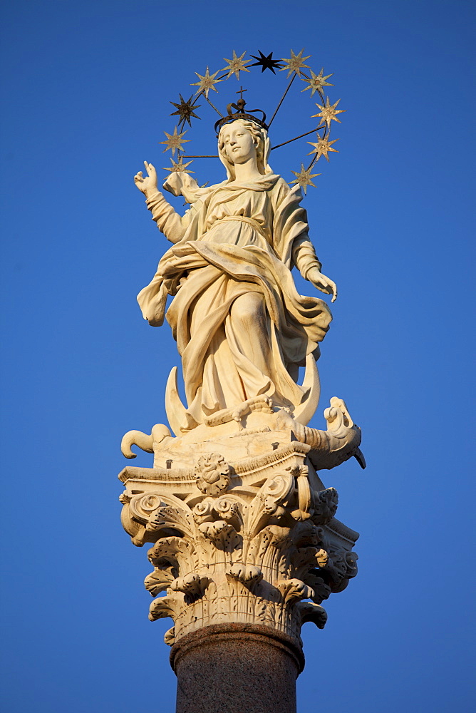 Statue of the Madonna Della Stellario in Lucca, Italy