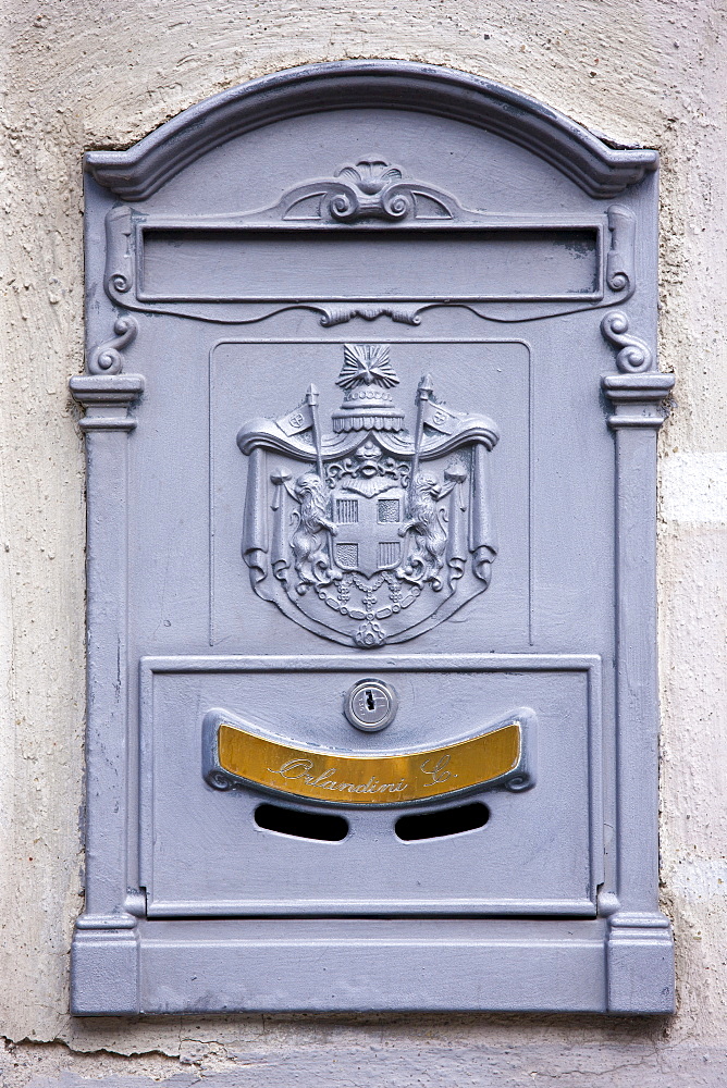 Quaint postbox  in Montalcino, Val D'Orcia,Tuscany, Italy