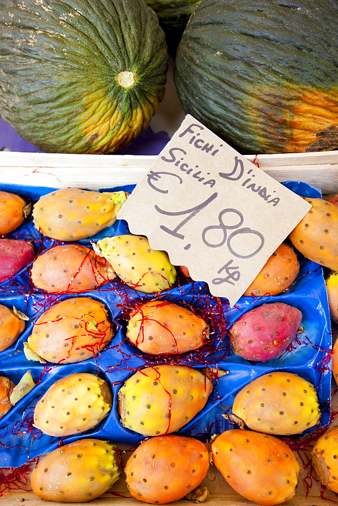 Fresh fruit at weekly street market in Panzano-in-Chianti, Tuscany, Italy