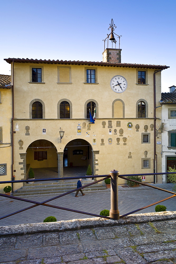 Town Hall, The Palace of the Podesta, in Piazza Francesco Ferrucci, Radda-in-Chianti, Tuscany, Italy