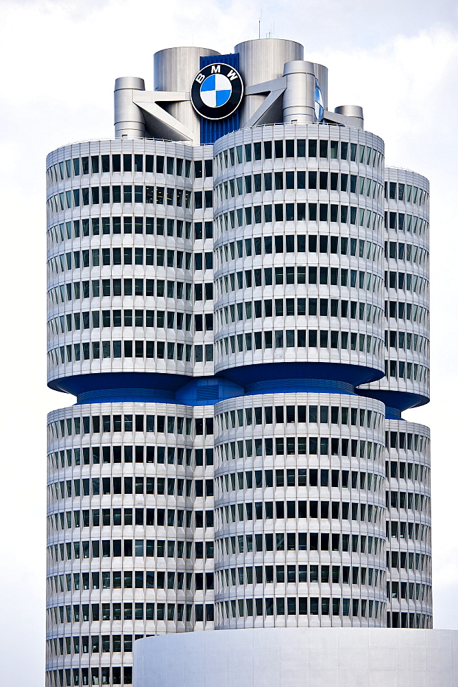 Modern architecture at the BMW Headquarters office blocks in Munich, Bavaria, Germany