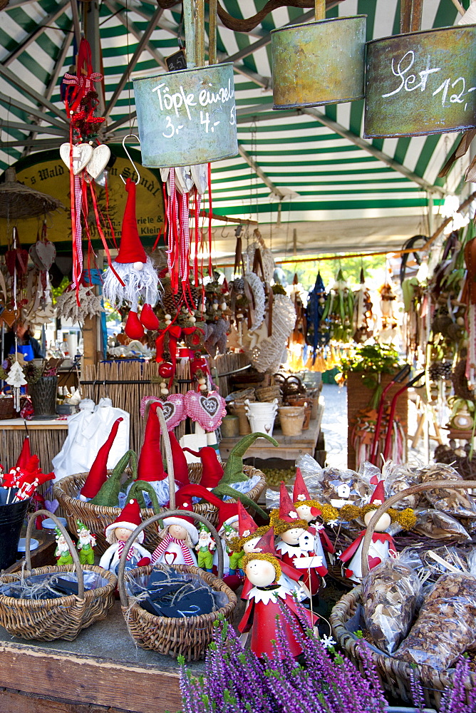 Traditional outdoor Christmas market at Viktualienmarkt in Munich, Bavaria, Germany