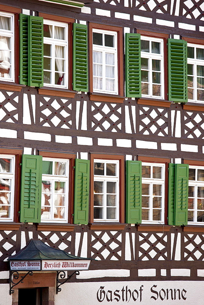 Timber-framed Guesthouse Sonne in Schiltach in the Bavarian Alps, Germany