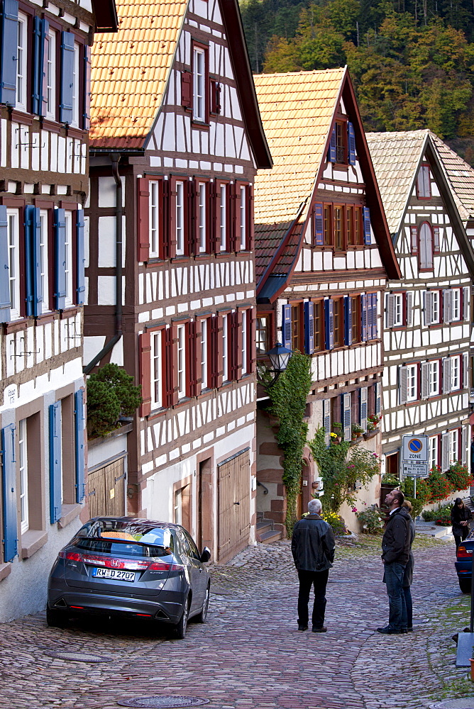 Quaint timber-framed houses in Schiltach in the Bavarian Alps, Germany