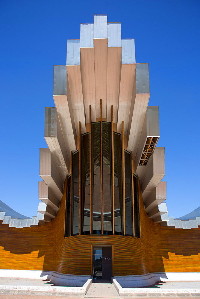 Ysios Bodega winery futuristic architecture at Laguardia in Rioja-Alaveda wine-producing area of Basque country, Spain