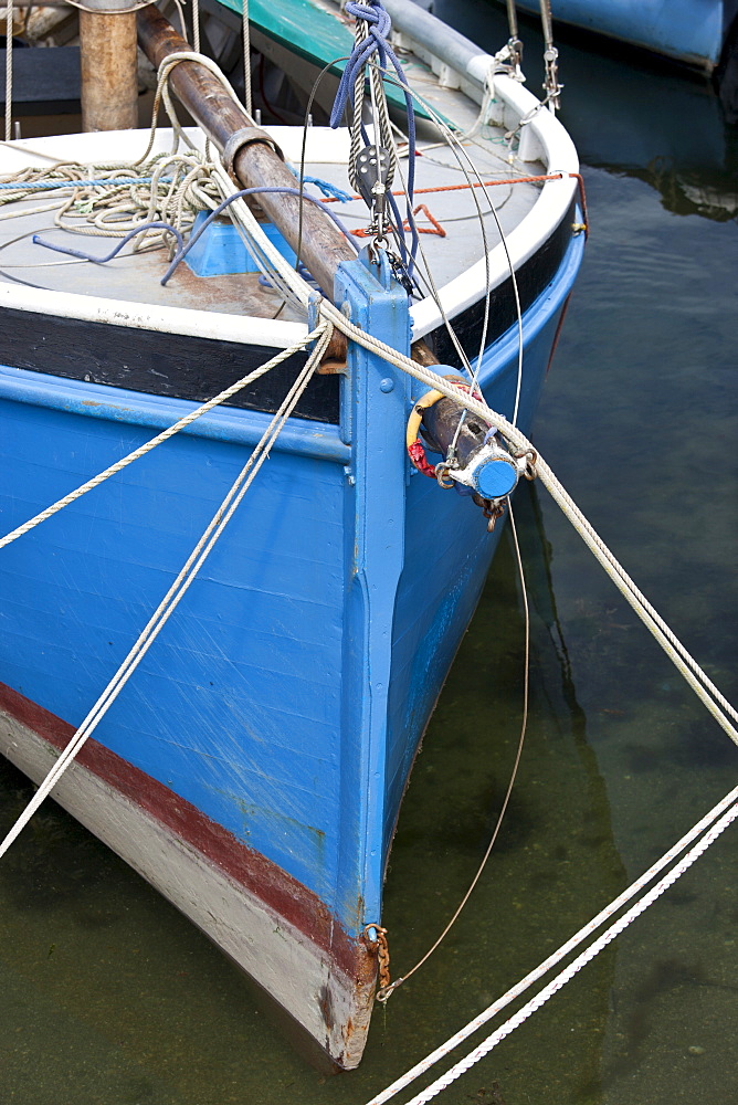 Brightly coloured fisherman's boat, Cornwall, UK