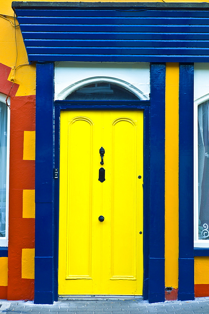 Traditional brightly coloured doorway in Kinsale, County Cork, Ireland