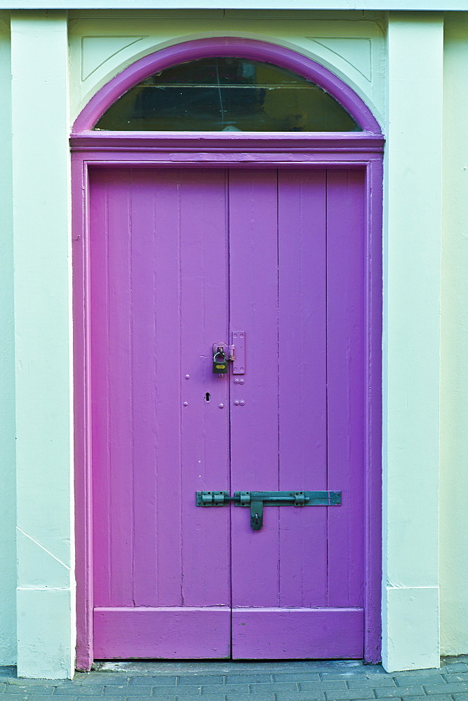 Traditional brightly coloured doorway in Kinsale, County Cork, Ireland