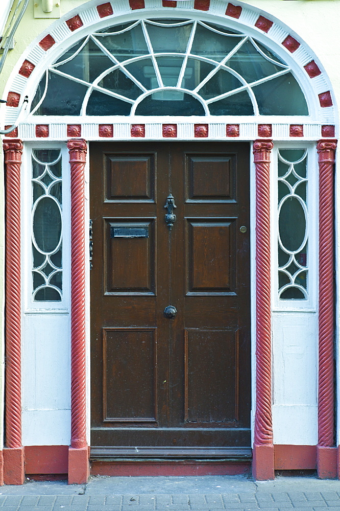 Traditional brightly coloured doorway in Kinsale, County Cork, Ireland