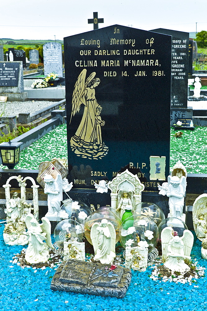 Graves at Lisdeen christian graveyard near Kilkee, County Clare, West of Ireland