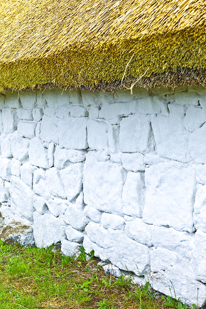 Thatching at home of Patrick Pearse, Irish rebel leader, now a National Monument in Connemara, County Galway, Ireland