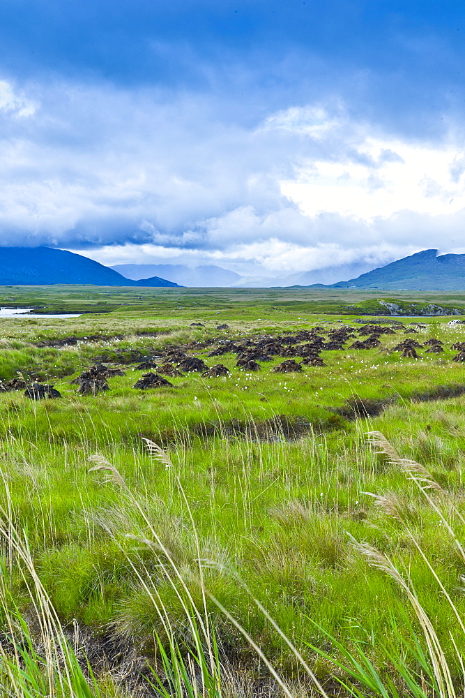 Connemara Landscape and Peat Bog, The Old Bog Road near Roundstone, County Galway, Ireland