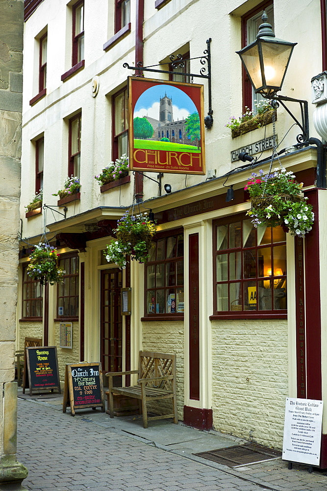 The Church Inn, Tudor architecture in Ludlow, Shropshire, UK