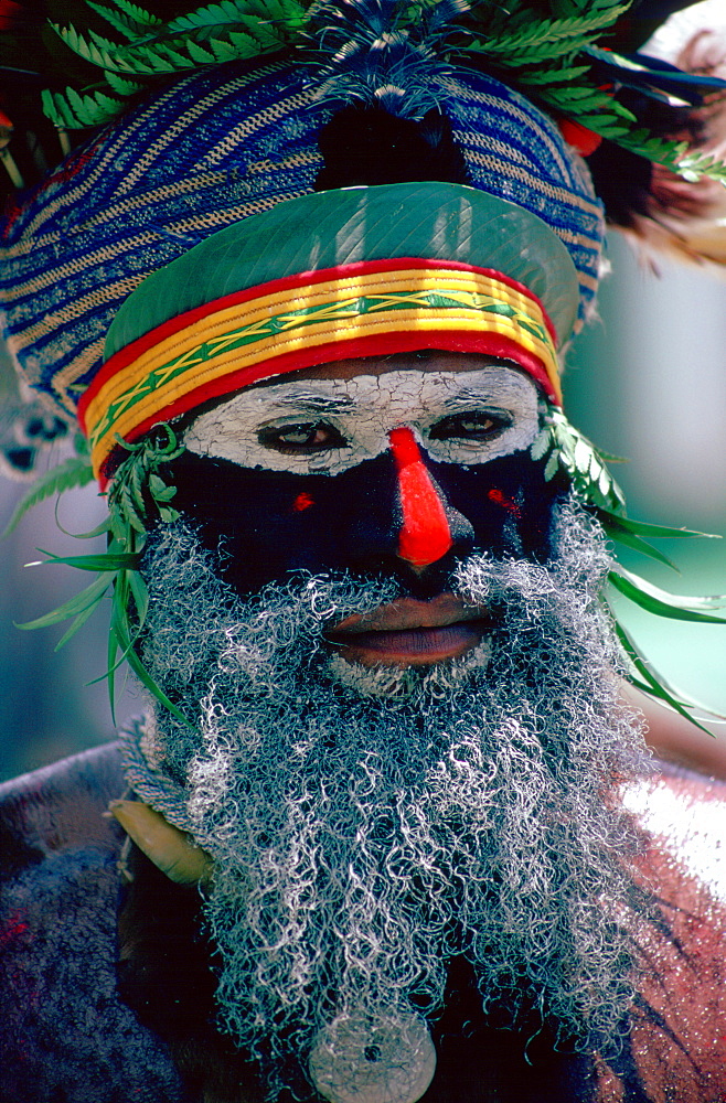 Man at a Sing Sing tribal gathering Papua New Guinea, South Pacific