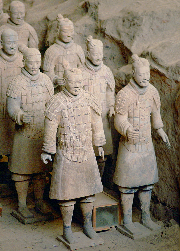 Terracotta Army warriors at the tomb of Emperor Qin Shi Huang at Lingtong in Xian, China