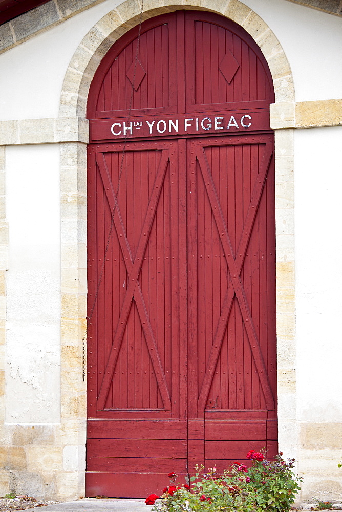 Chateau Yon Figeac wine chai cave near St Emilion, Bordeaux, France