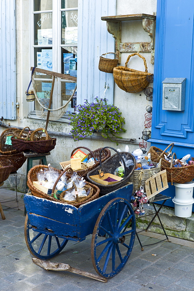 Street scene souvenir shop at St Martin de Re,  Ile de Re, France