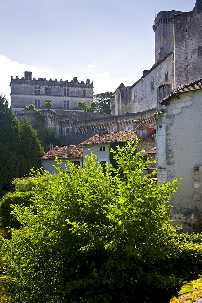 Bourdeilles popular as a tourist destination near Brantome in Northern Dordogne, France