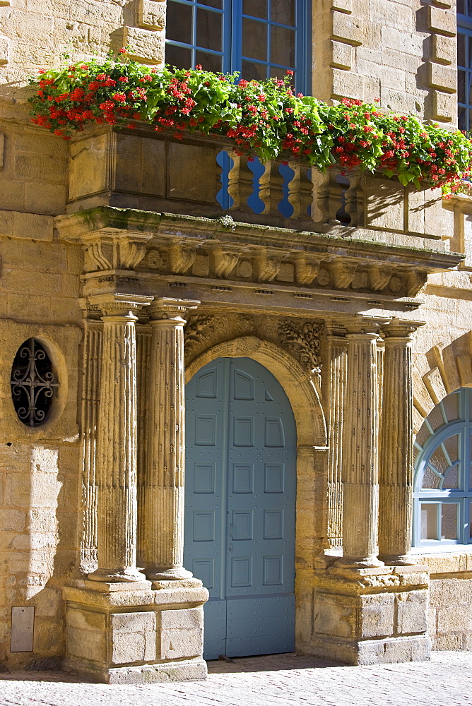 Traditional doorway in popular picturesque Sarlat in the Dordogne, France