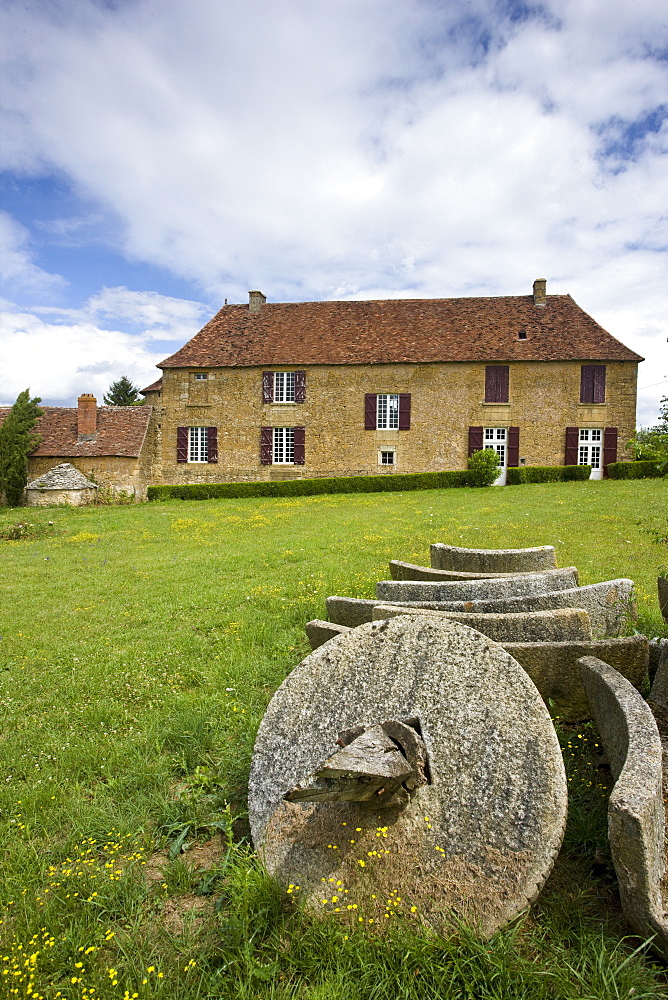 Traditional French farmhouse at Hautefort near Perigeux in the Dordogne, France