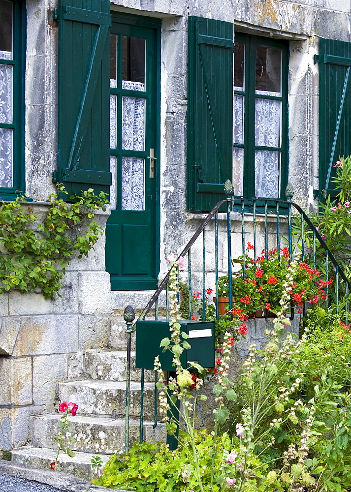 Typical French house in Angles Sur L'Anglin in the Dordogne, France