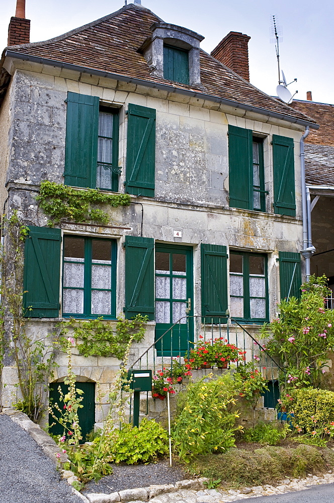 Typical French house in Angles Sur L'Anglin in the Dordogne, France