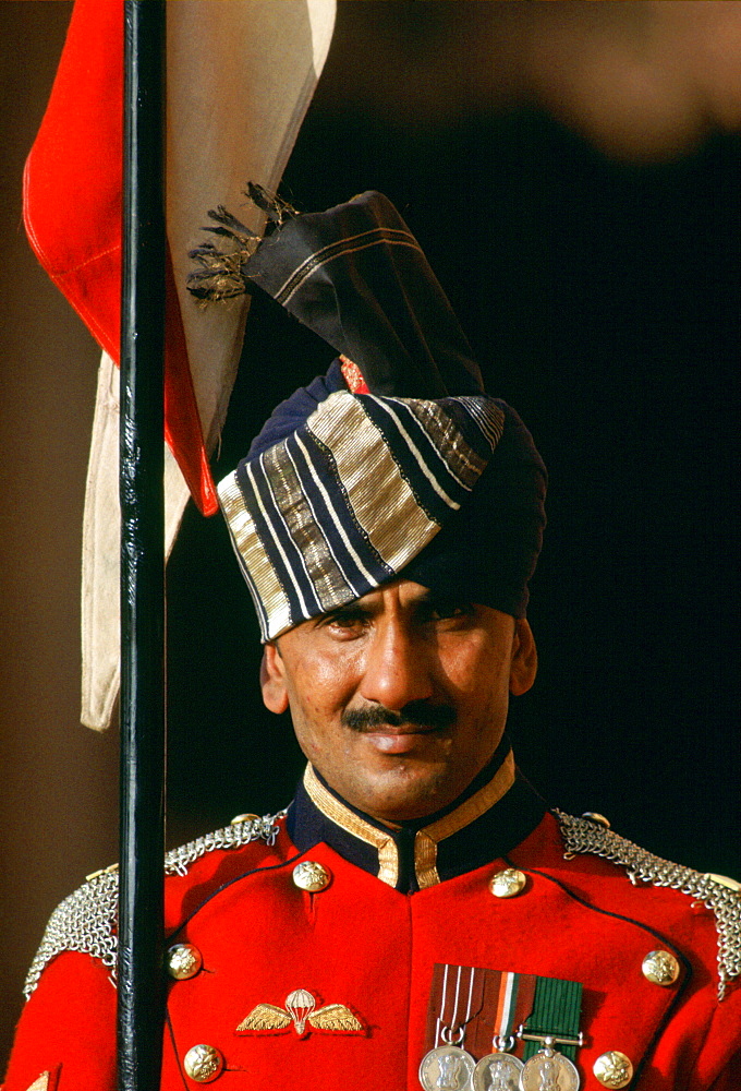 The Presidential Guard at the President's Palace at Rashtrapati Bhavan, India