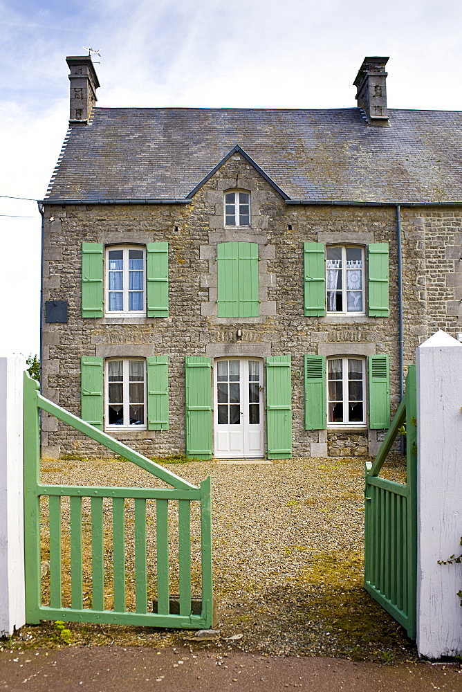 Typical French house in Montmartin-Sur-Mer, Normandy, France