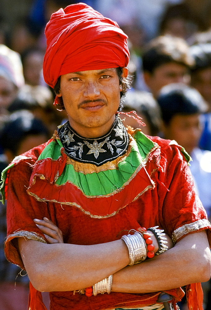 Male dancer at cultural event in Bhaktapur, Nepal