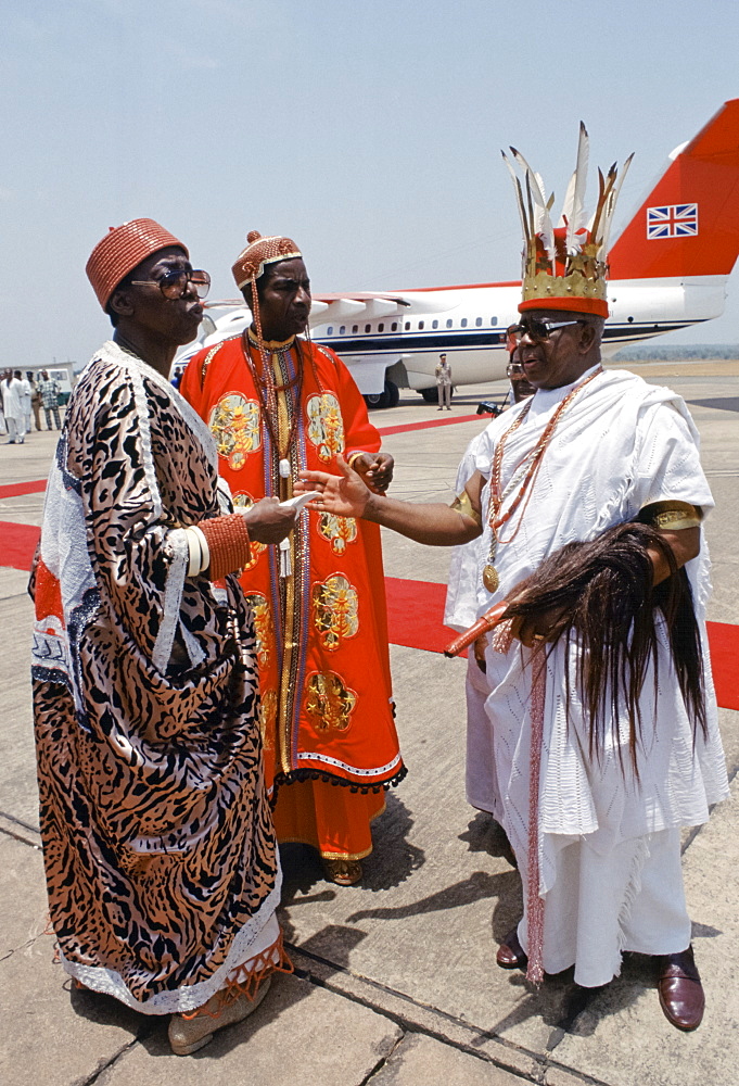 Nigerian chiefs at Maiduguri Airport in Nigeria, West Africa