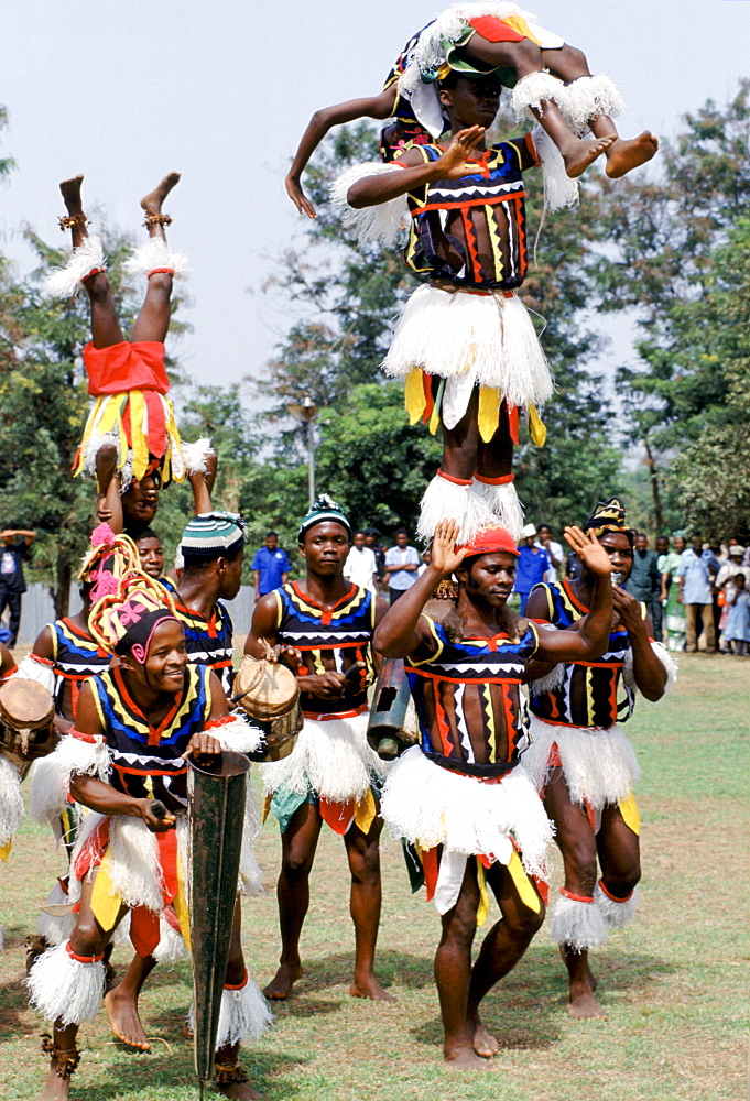 Nigerian locals at tribal gathering cultural event at Enugu in Nigeria, West Africa