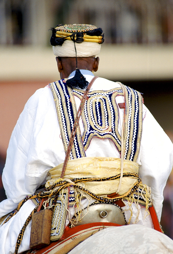 Nigerian chief at tribal gathering durbar cultural event at Maiduguri in Nigeria, West Africa