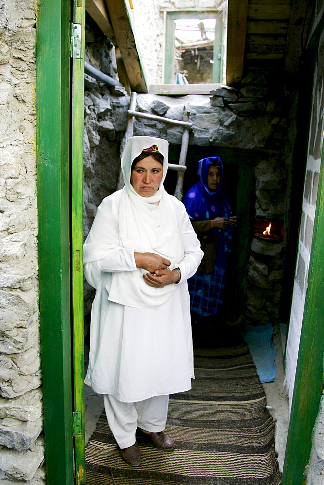 Women in their home in mountain village of Altit in Hunza region of Karokoram Mountains, Pakistan