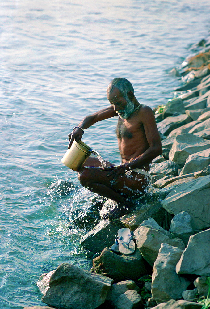 Early morning wash , Delhi, India